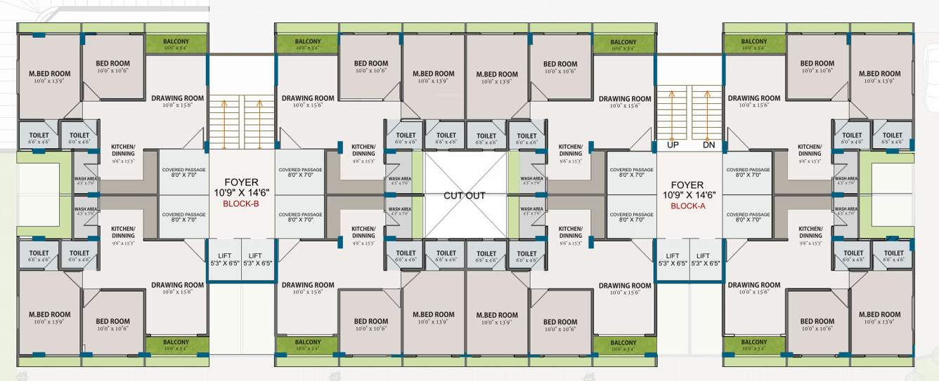  colin harmony Block A & B Cluster Plan from 2nd to 6th Floor
