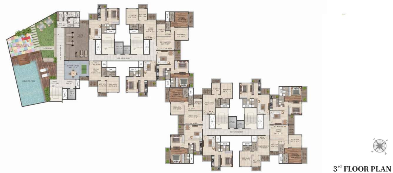 regency Wing A And Wing B Cluster Plan for 3rd Floor