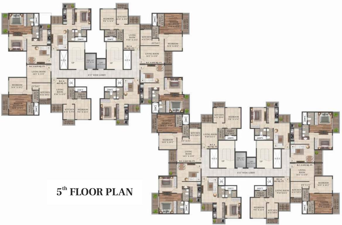 regency Wing A And Wing B Cluster Plan for 5th Floor