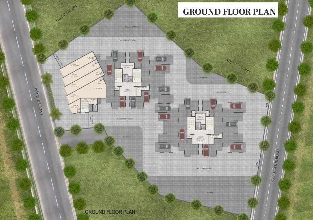 regency Wing A And Wing B Cluster Plan for ground Floor