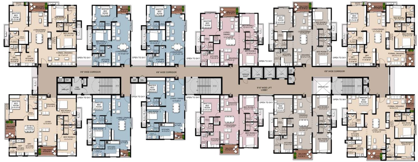  viva city tower a Typical Cluster Plan