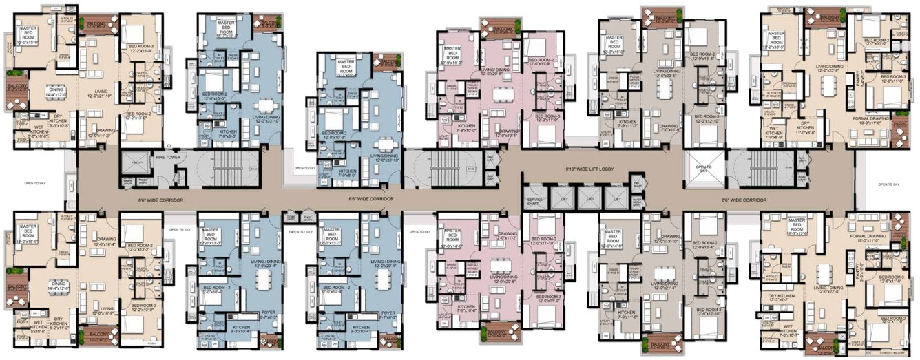  viva city Tower D Typical Cluster Plan