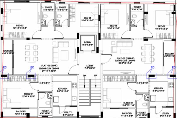  nandika Nandika Cluster Plan For Typical Floor