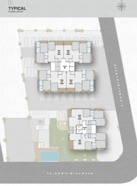  harmony Block A And B Cluster Plan For Typical Floor
