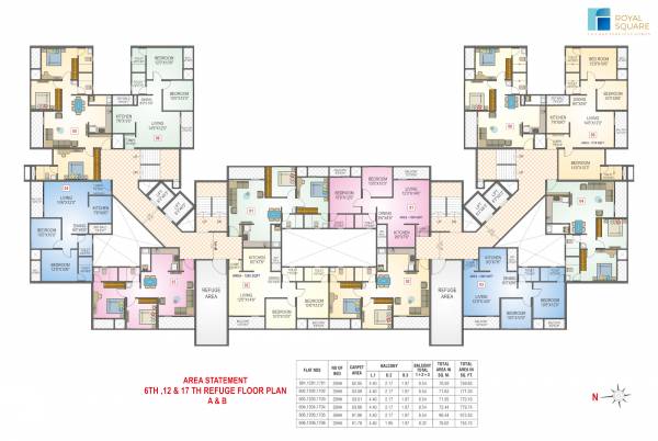  royal-square Wing A & B Cluster Plan for 6th,12th & 17th Refugee Floor