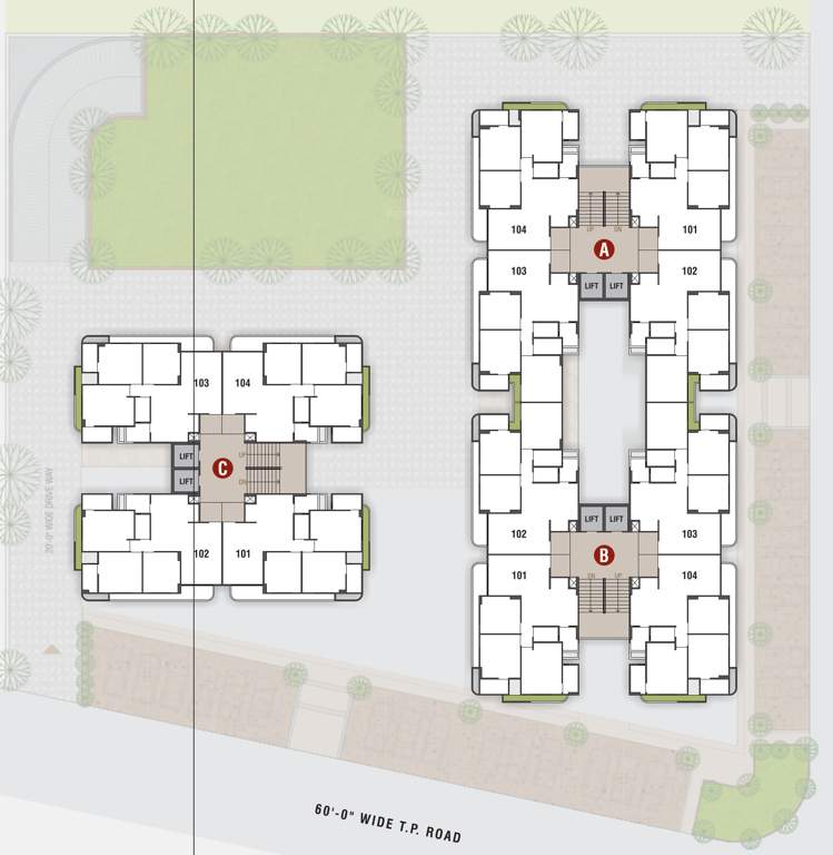  shree sharanam sky Block A, B & C Cluster Plan For 1 To 5, 6th, 7th, 9th, 10th, 12th & 13th