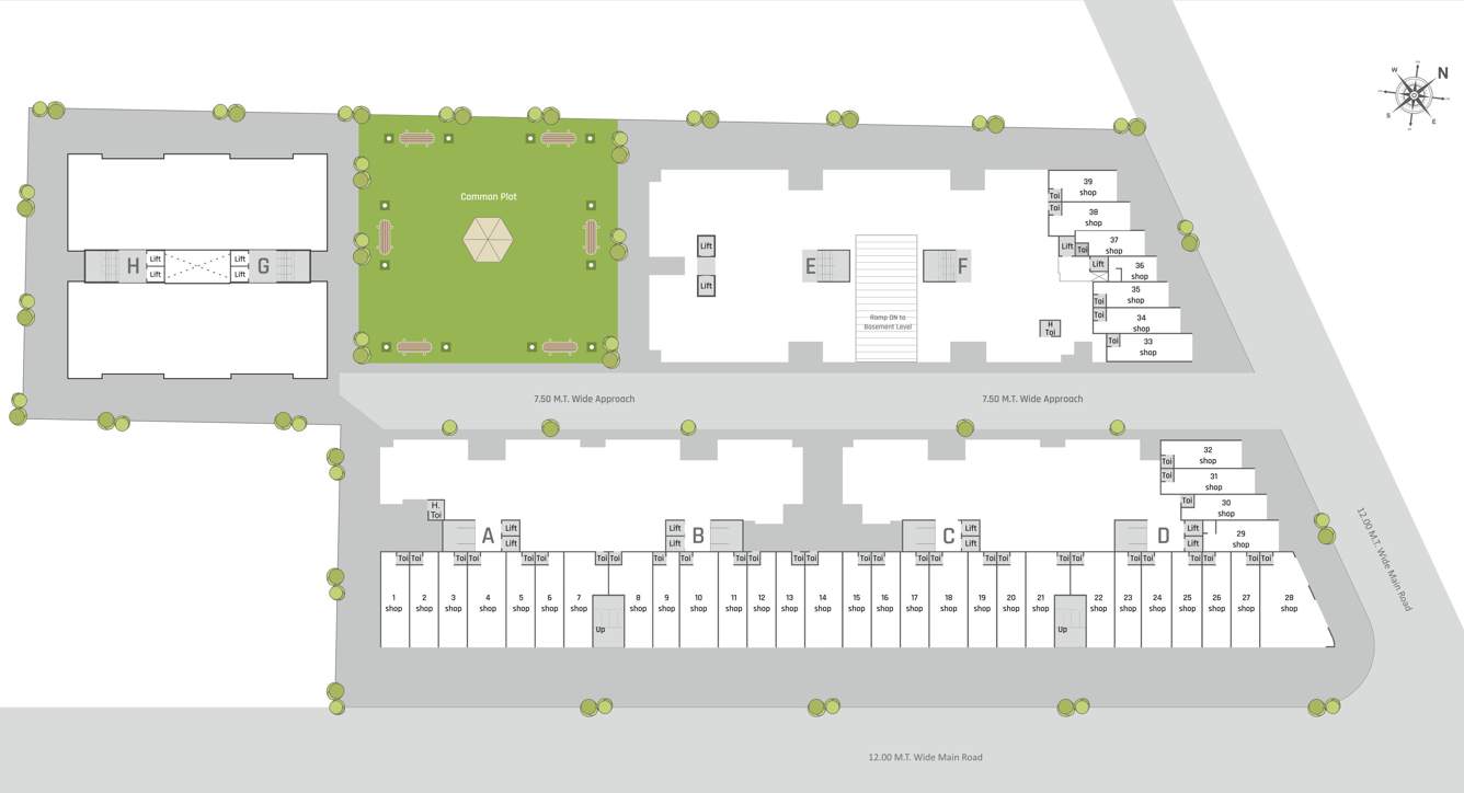  shree siddheshwar hometown Block A, B, C, D, E, F, G & H Cluster Plan For Ground Floor