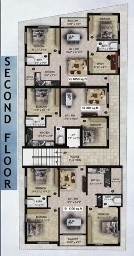  vivaan Viva Vivaan Cluster Plan for 2nd Floor