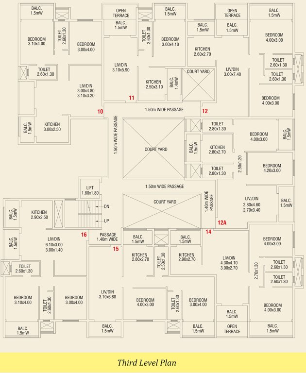  sapana sarovar Sapana Sarovar Cluster Plan for 3rd Floor
