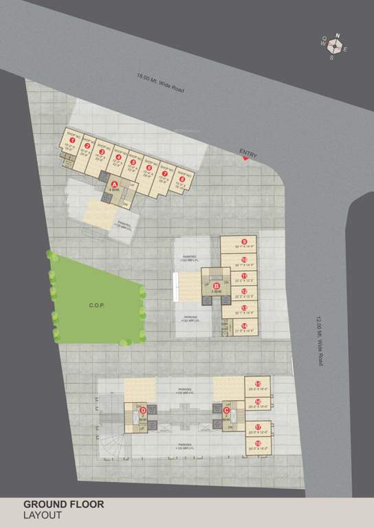  malabar plus Block A, Block B, Block C And Block D Cluster Plan for ground Floor