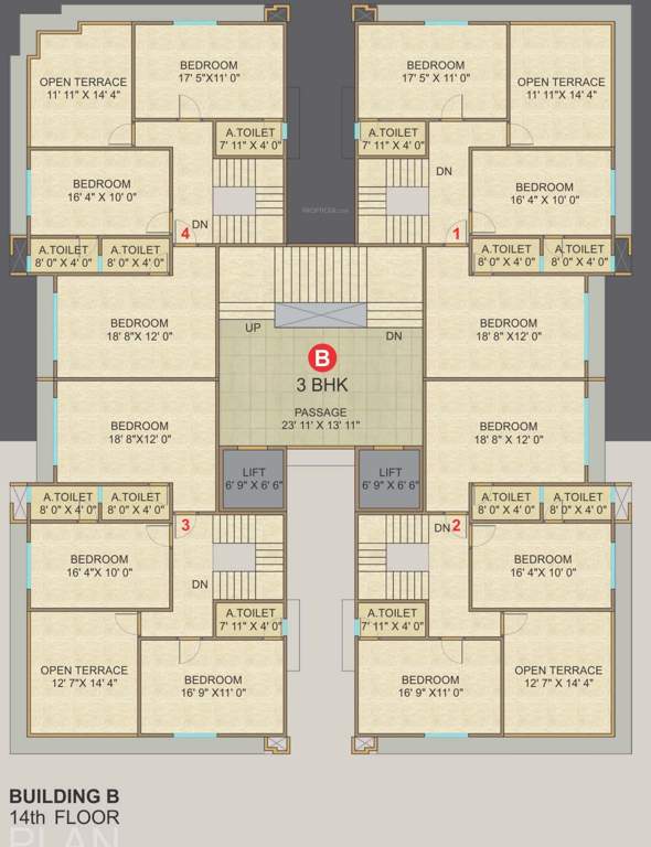  malabar plus Block A Cluster Plan for 14th Floor