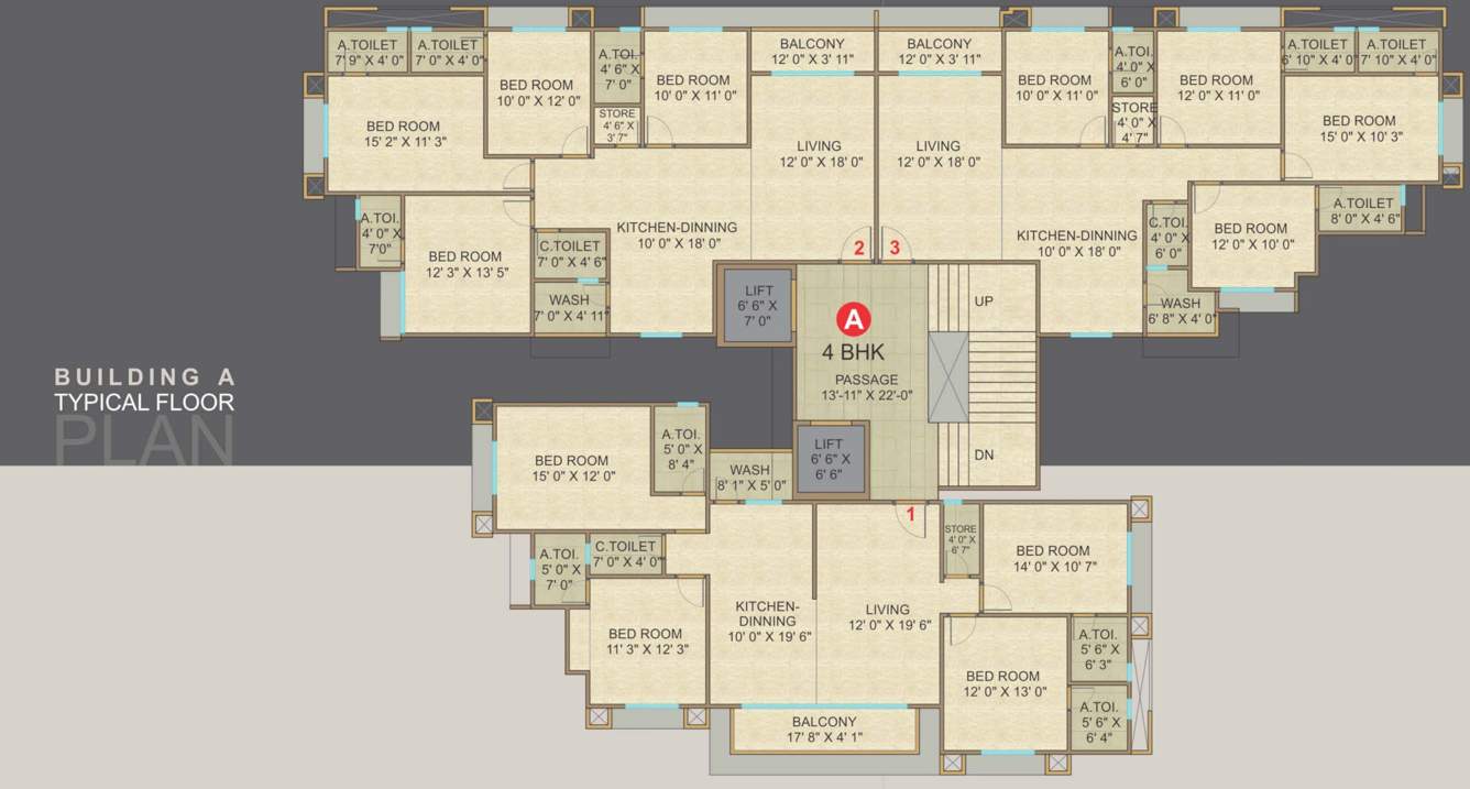  malabar plus Block A Cluster Plan from 1st to 14th Floor