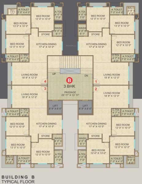  malabar-plus Block B Cluster Plan from 1st to 14th Floor