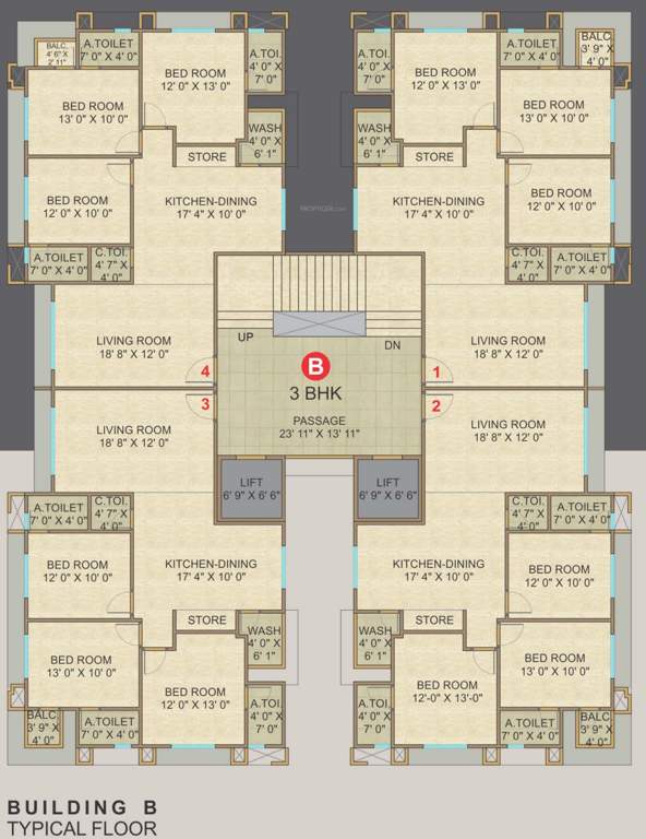  malabar plus Block B Cluster Plan from 1st to 14th Floor