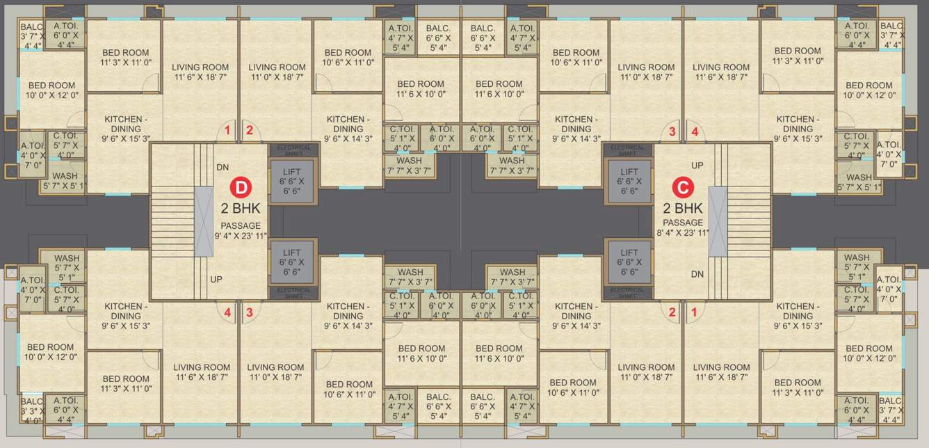 malabar plus Block C And Block D Cluster Plan from 1st to 14th Floor