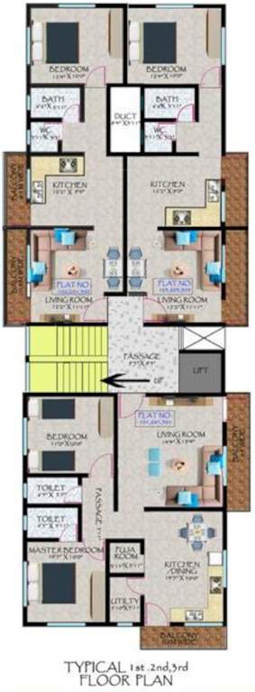  shri ganesha apartment Shri Ganesha Apartment Cluster Plan from 1st to 3rd Floor