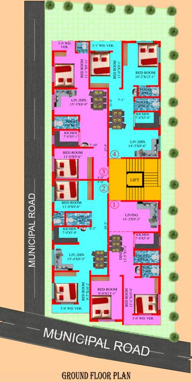  ganapati apartment Ganapati Apartment Cluster Plan For Ground Floor
