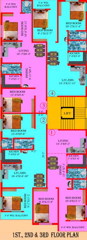  ganapati apartment Ganapati Apartment Cluster Plan From 1st To 3rd Floor