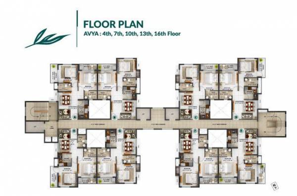 Avya Cluster Plan for 4th, 7th, 10th, 13th & 16th Floor avana-phase-1 Avya Cluster Plan for 4th, 7th, 10th, 13th & 16th Floor