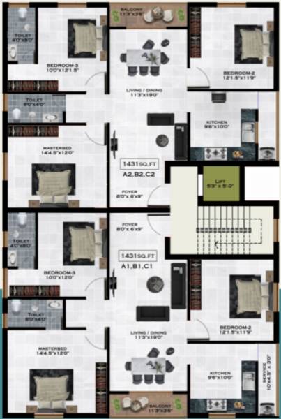  amethyst Amethyst Typical Cluster Plan