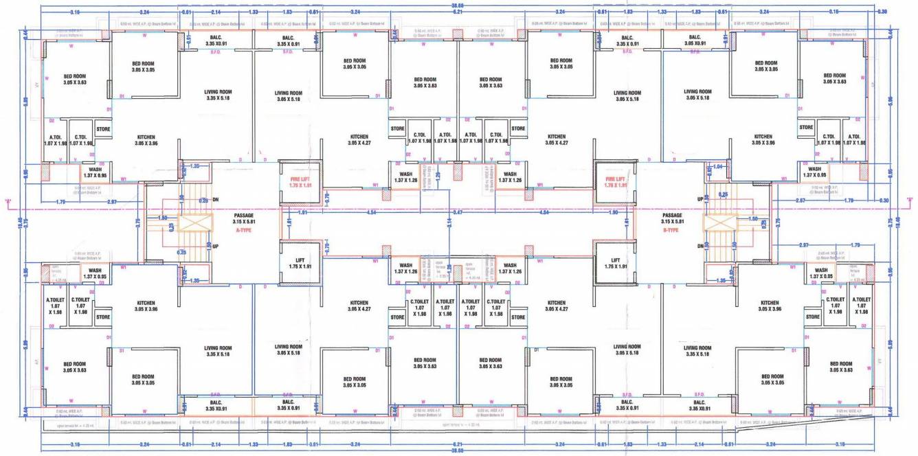 karunesh homes A And B Typical Cluster Plan