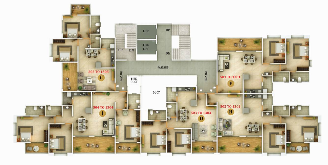 palazzo Tower 1 Cluster Plan