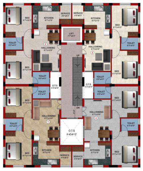  spring Concept Spring Cluster Plan from 1st to 3rd Floor