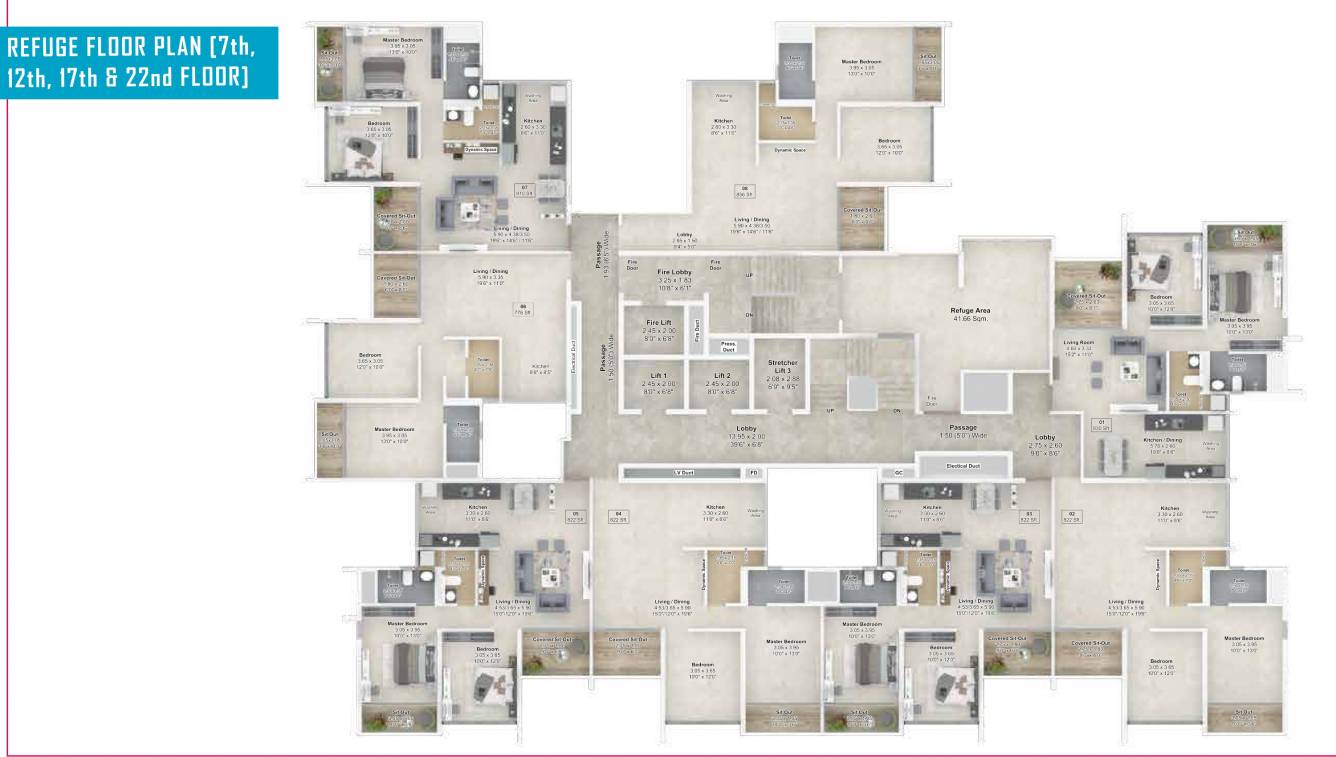  infinia grande Cluster Plan for Refuge Floor
