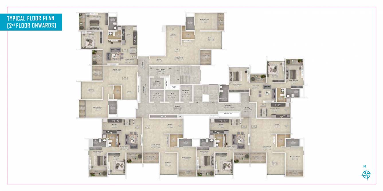  infinia grande Cluster Plan for Typical Floor