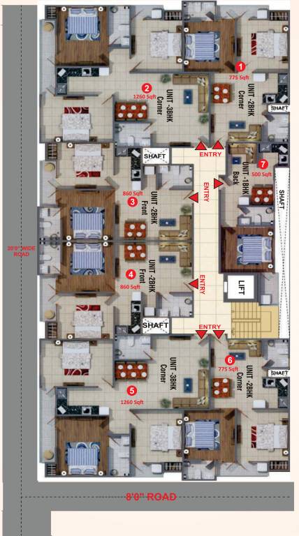 tower 1 Escon Tower 1 Cluster Plan from 1st to 5th Floor