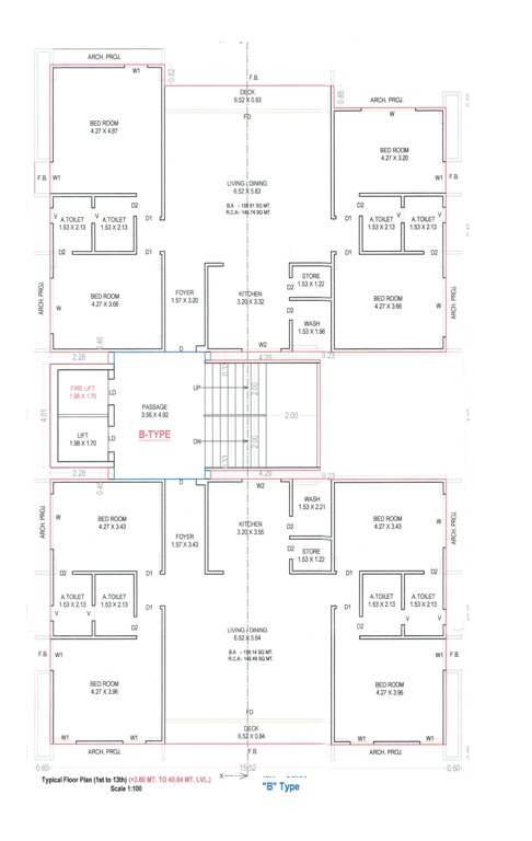  palm heaven Tower B Cluster Plan from 1st to 13th Floor