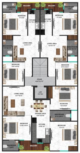 God Gift Appartment Typical Cluster Plan god-gift-appartment- God Gift Appartment Typical Cluster Plan