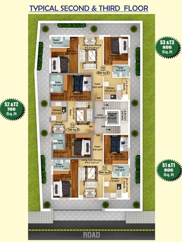  nakshatra Nakshatra Cluster Plan from 2nd to 3rd Floor