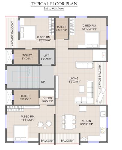  gulmohar-avenue Gulmohar Avenue Cluster Plan From 1st To 6th Floor