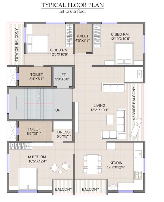  gulmohar avenue Gulmohar Avenue Cluster Plan From 1st To 6th Floor