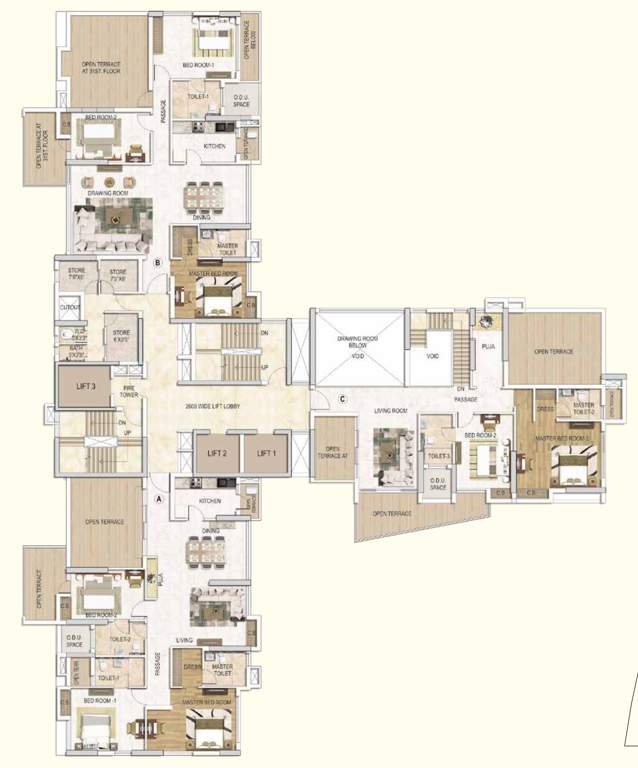  anantmani Sadashiva And Mahadeva 31st Floor Cluster Plan