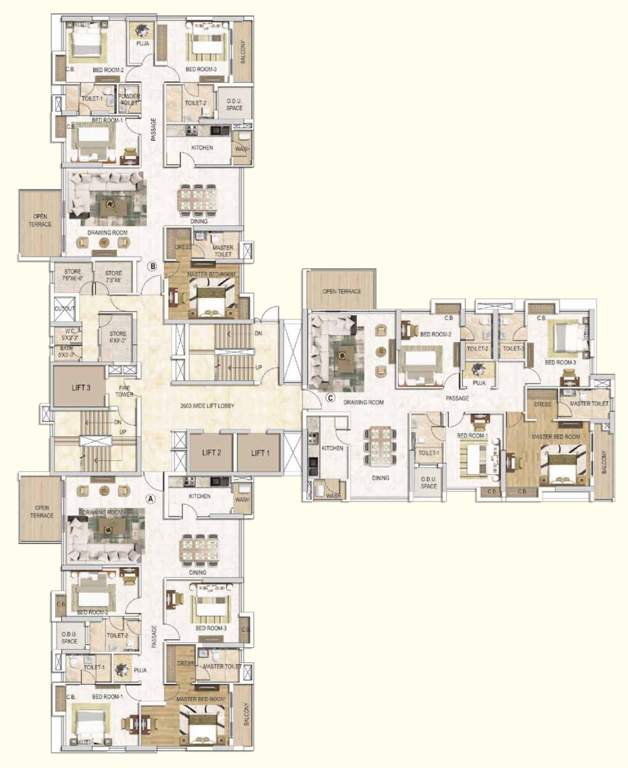  anantmani Sadashiva And Mahadeva 5th, 8th, 11th, 14th, 17th, 20th, 23th, 26th, 29th Floor Cluster Plan