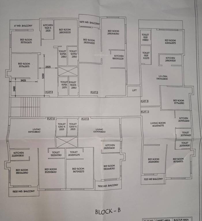  green vatika Block B Cluster Plan for Typical Floor