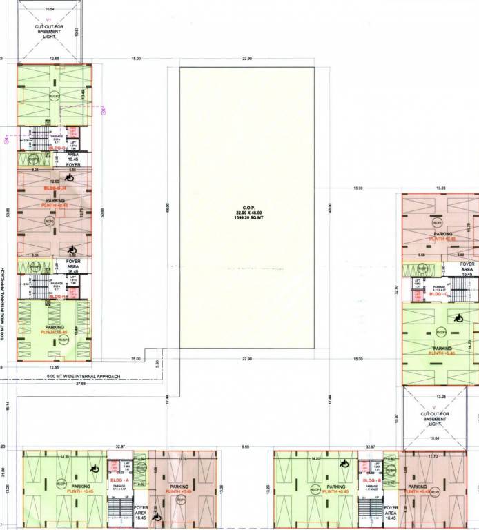  park Block A,B,C,G,H Cluster Plan For Ground Floor