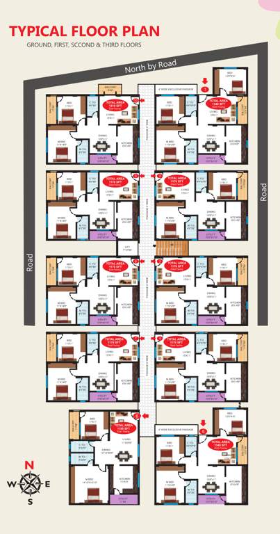  happy homes arka Happy Homes Arka Cluster Plan from 1st to 3rd Floor