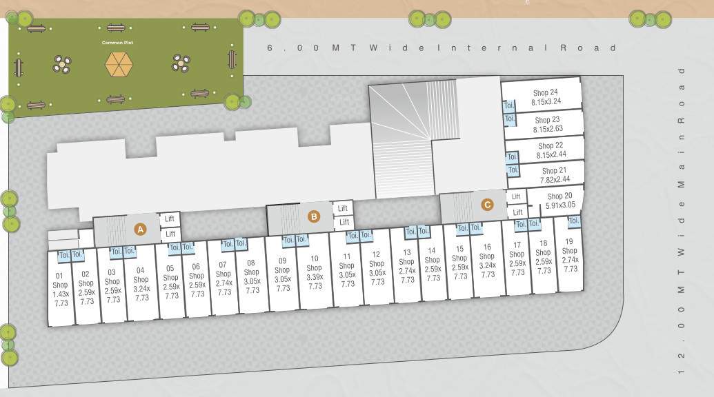  vatsalya homes A, B, c Ground Floor Cluster Plan