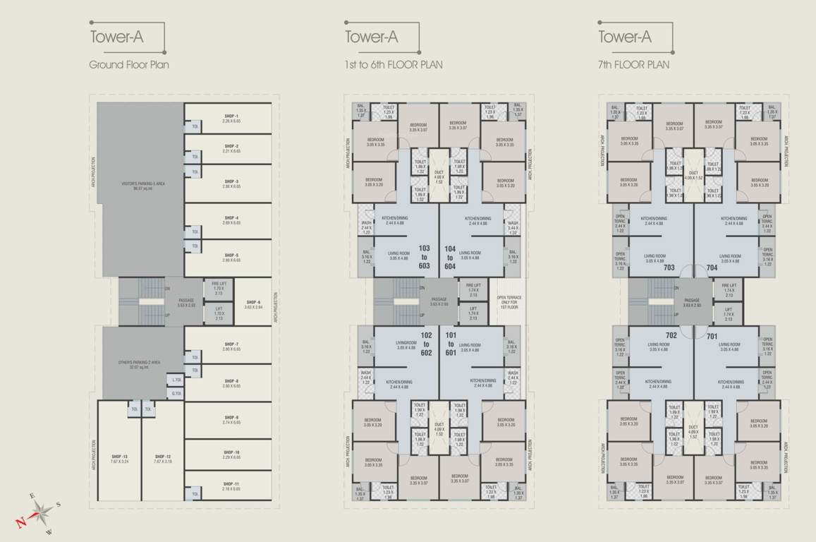 empyrean courtyard ii A Cluster Plan from ground to 7th Floor