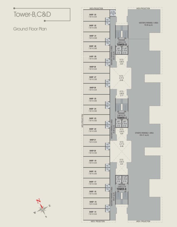 empyrean courtyard ii B, C And D Cluster Plan for ground Floor
