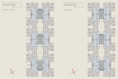  empyrean-courtyard-ii B, C And D Cluster Plan from 1st to 6th Floor