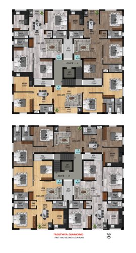  adithya-diamond Block A And B Cluster Plan From 1st to 2nd Floor
