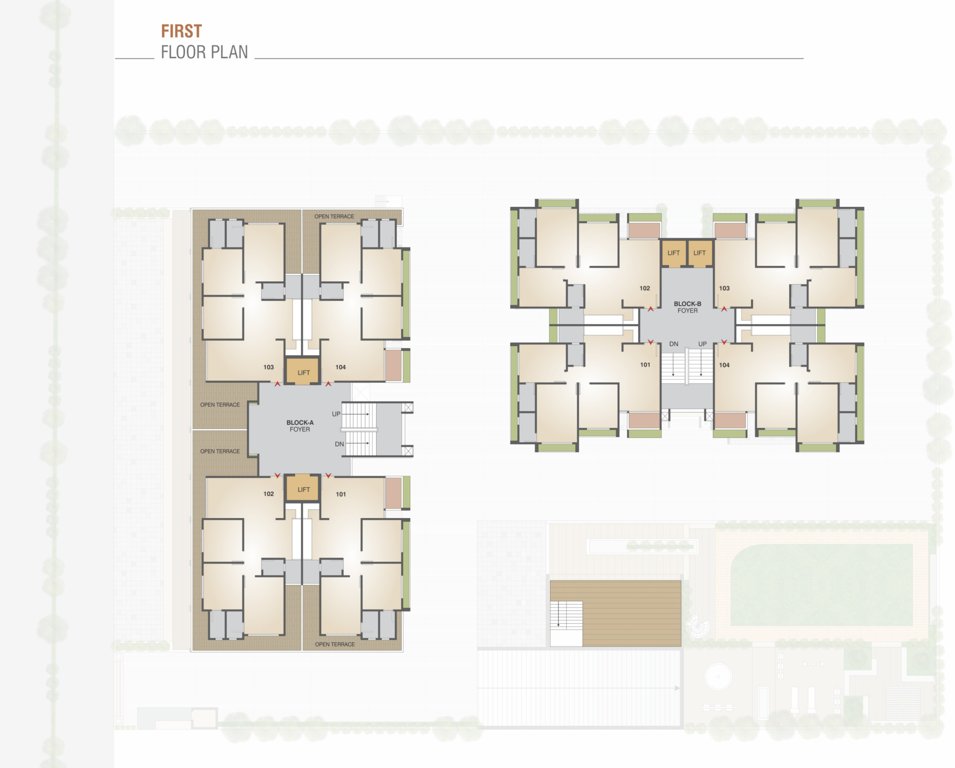  shreekar elite Block A  And Block B Cluster Plan for 1st Floor