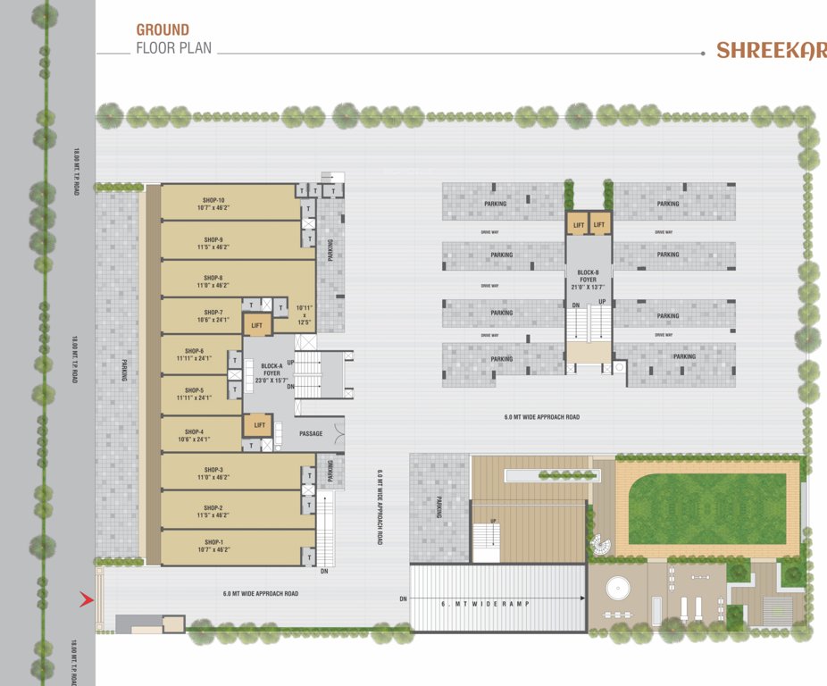  shreekar elite Block A  And Block B Cluster Plan for ground Floor