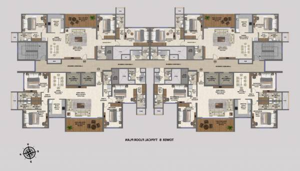  shreeji-divine Block B Cluster Plan For Typical Floor