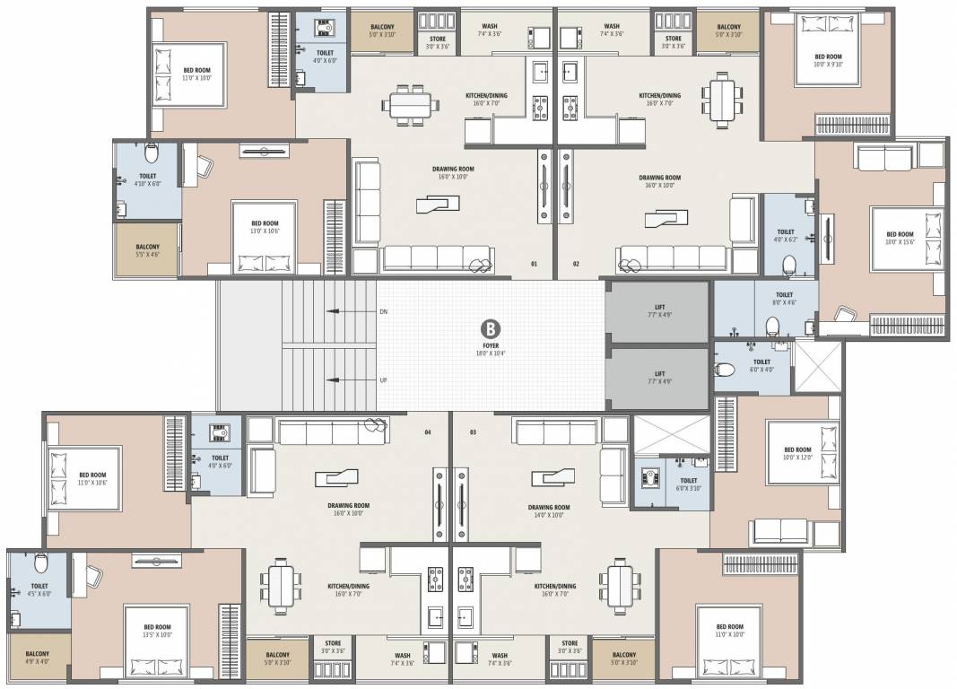  pratham platinam B Typical Cluster Plan