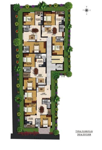  ganapathy-flats Ganapathy Flats Cluster Plan From 2nd To 3rd Floor